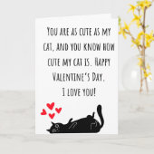 Grappige Valentijn zo Schattige als mijn kat gevou Kaart (Gele Bloem)