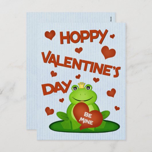 Grappige Valentijn's Day Frog Prince Briefkaart (Voorkant / Achterkant)