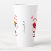 Grappige Valentijn's Day - Schattige, modern en hu Latte Mok (Voorkant)