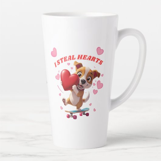 Grappige Valentijn's Day - Schattige, modern en hu Latte Mok (Rechts)