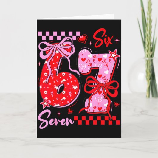 Grappige Valentijnsdag 67 Meme 6 7 Valentijnsboog Kaart (Voorkant)