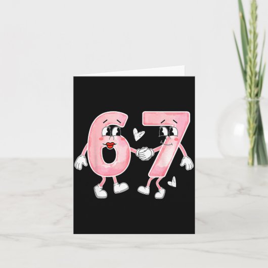 Grappige Valentijnsdag 6 7 Six Seven Meme Valentij Kaart (Voorkant)