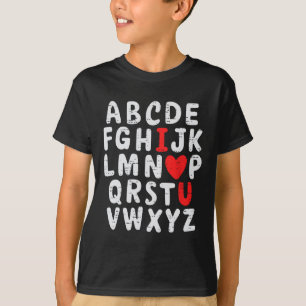 Grappige Valentijnsdag Alfabet Abc Leraren Jongens T-shirt