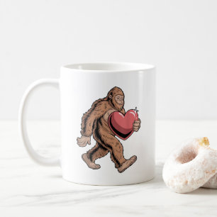 Grappige Valentijnsdag Bigfoot Hart Sasquatch Love Koffiemok