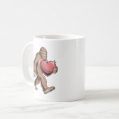 Grappige Valentijnsdag Bigfoot Hart Sasquatch Love Koffiemok (Voorkant links)