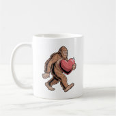 Grappige Valentijnsdag Bigfoot Hart Sasquatch Love Koffiemok (Links)