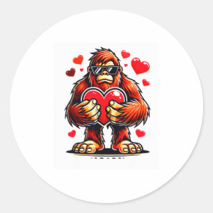 Grappige Valentijnsdag Bigfoot Hart Sungles Sasqua Ronde Sticker