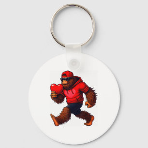 Grappige Valentijnsdag Bigfoot Hart Sungles Sasqua Sleutelhanger