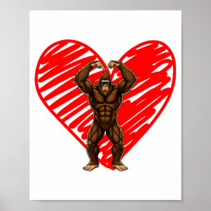 Grappige Valentijnsdag Bigfoot Zonnebril In Hart S Poster