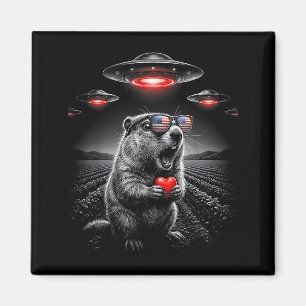 Grappige Valentijnsdag Bosmarmot Selfie Alien Ufo Magneet