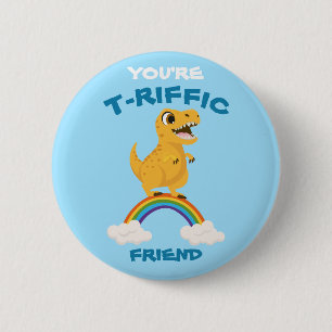 Grappige Valentijnsdag cadeau blauwe dinosaurus t- Ronde Button 5,7 Cm