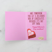 Grappige Valentijnsdag Chocolade Korting Joke Feestdagen Kaart (Binnen)