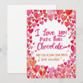 grappige valentijnsdag chocoladekaarten feestdagenkaart (Voorkant / Achterkant)