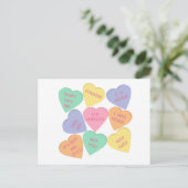 Grappige Valentijnsdag conversatie harten Feestdagenkaart (Staand voorkant)