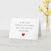 Grappige Valentijnsdag Covid Lockdown Overleefkaar Kaart (Gele Bloem)