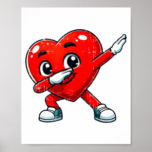 Grappige Valentijnsdag Dabbing Hart Liefhebber Man Poster