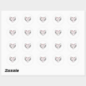 Grappige Valentijnsdag Dancing Skeleton Heart Ronde Sticker (Vel)