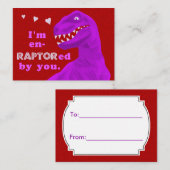Grappige Valentijnsdag Dinosaurus Pun Kinder klasl Notitiekaartje (Voorkant / Achterkant)
