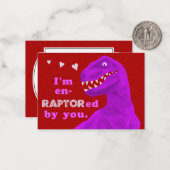 Grappige Valentijnsdag Dinosaurus Pun Kinder klasl Notitiekaartje (Voorkant / Achterkant in situ)