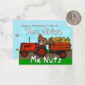 Grappige Valentijnsdag Eekhoorn Noten Pun Kinder K Notitiekaartje (Voorkant / Achterkant in situ)