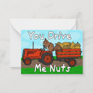 Grappige Valentijnsdag Eekhoorn Noten Pun Kinder K Notitiekaartje