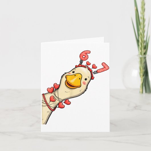 Grappige Valentijnsdag Gans 6 7 Zes Zeven Meme Mat Kaart (Voorkant)