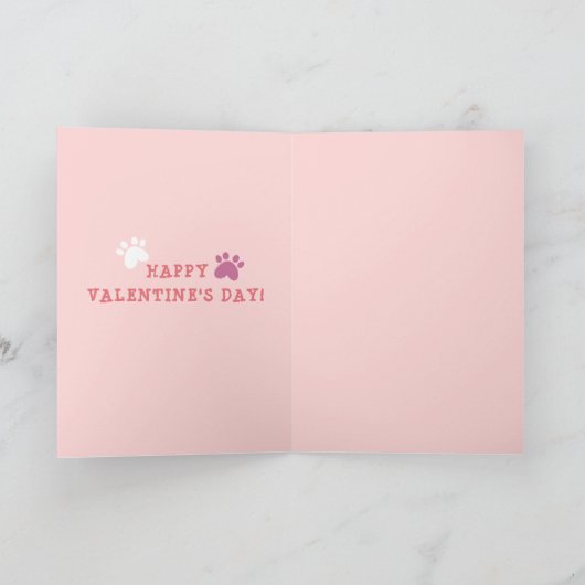 Grappige Valentijnsdag Grumpy White Cat Flat Kaart (Binnen)