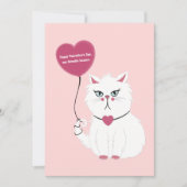 Grappige Valentijnsdag Grumpy White Cat Flat Kaart (Voorkant)
