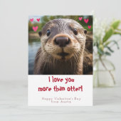 Grappige Valentijnsdag Ik hou meer van je dan otte Feestdagenkaart (Staand voorkant)