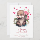 Grappige Valentijnsdag Ik hou meer van je dan otte Feestdagenkaart (Voorkant)