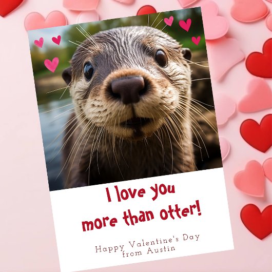 Grappige Valentijnsdag Ik hou meer van je dan otte Feestdagenkaart