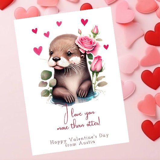 Grappige Valentijnsdag Ik hou meer van je dan otte Feestdagenkaart