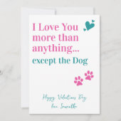 Grappige Valentijnsdag Ik hou van je Hondenliefheb Feestdagenkaart (Voorkant)