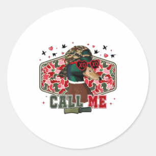 Grappige Valentijnsdag Jongens Eend Jagen Bel Me T Ronde Sticker