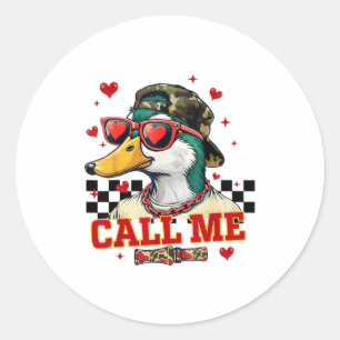 Grappige Valentijnsdag Jongens Eend Jagen Bel Me T Ronde Sticker