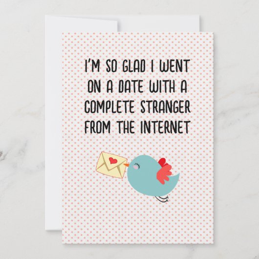 Grappige Valentijnsdag Kaart - Blij dat ik je onli (Voorkant)