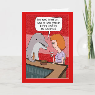 Grappige Valentijnsdag Kaart: Dolfijn bij Bar Feestdagen Kaart