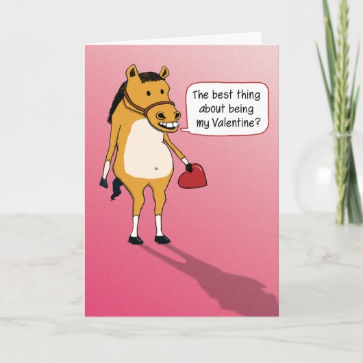 Grappige Valentijnsdag Kaart: Horseplay Feestdagen Kaart (Voorkant)