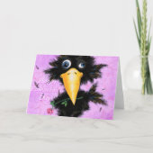 Grappige Valentijnsdag Kaart In Love Crow met Roos (Voorkant)