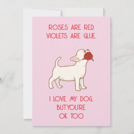 Grappige Valentijnsdag Kaart - Love Dog Design (Voorkant)