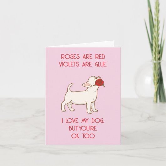Grappige Valentijnsdag Kaart - Love Dog Design (Voorkant)
