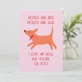 Grappige Valentijnsdag kaart - Love Dog Design (Staand voorkant)