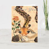 Grappige Valentijnsdag Kaart met romantische Giraf (Voorkant)