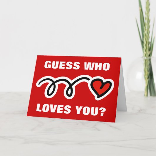 Grappige Valentijnsdag kaart | Raad eens wie van j (Voorkant)