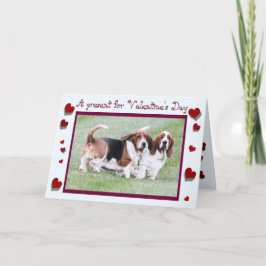 Grappige "Valentijnsdag" Kaart w / Bassets & Heart