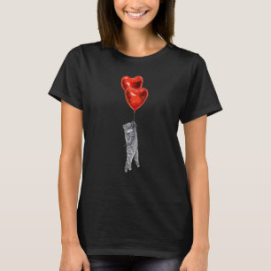 Grappige Valentijnsdag Kat Schattige Perzisch Hart T-shirt