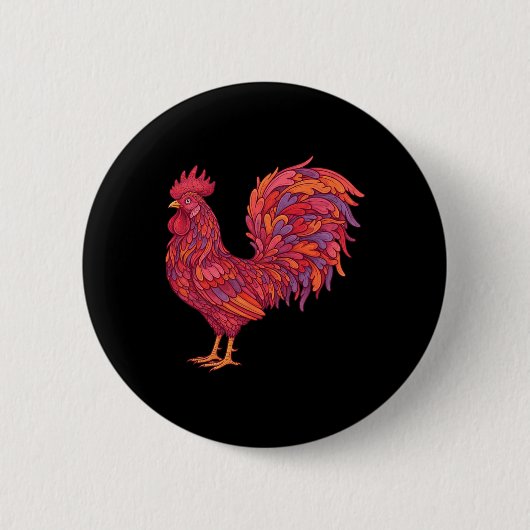 Grappige Valentijnsdag Kippenhart Kippen Moeder Co Ronde Button 5,7 Cm (Voorkant)