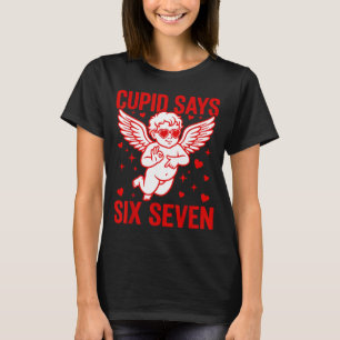 Grappige Valentijnsdag Koe zegt Zes Zeven Meme Mei T-shirt