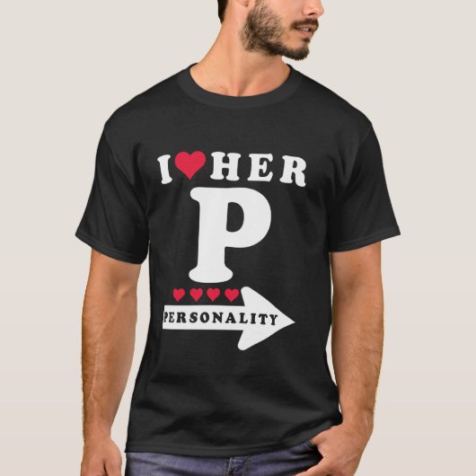 Grappige Valentijnsdag Koppel Matching Ik Hou van T-shirt (Voorkant)