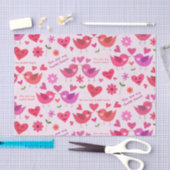 Grappige Valentijnsdag Liefdesvogels Met Hartjes Tissuepapier (Craft)